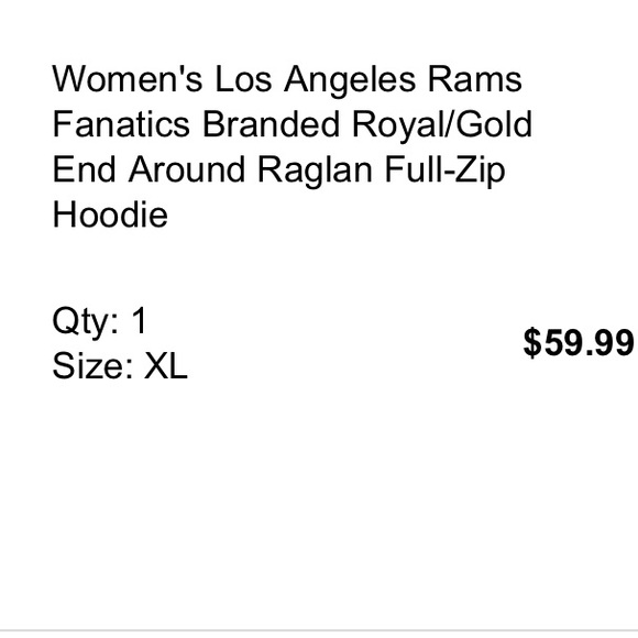 NWT Los Angeles Rams hoodie jacket - Picture 2 of 2
